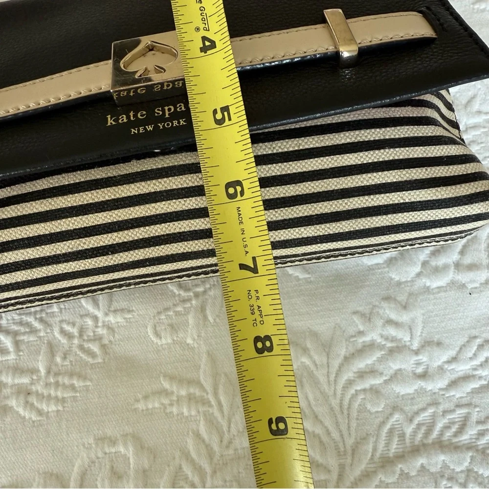 Kate Spade Striped Crossbody Bag Black and Cream